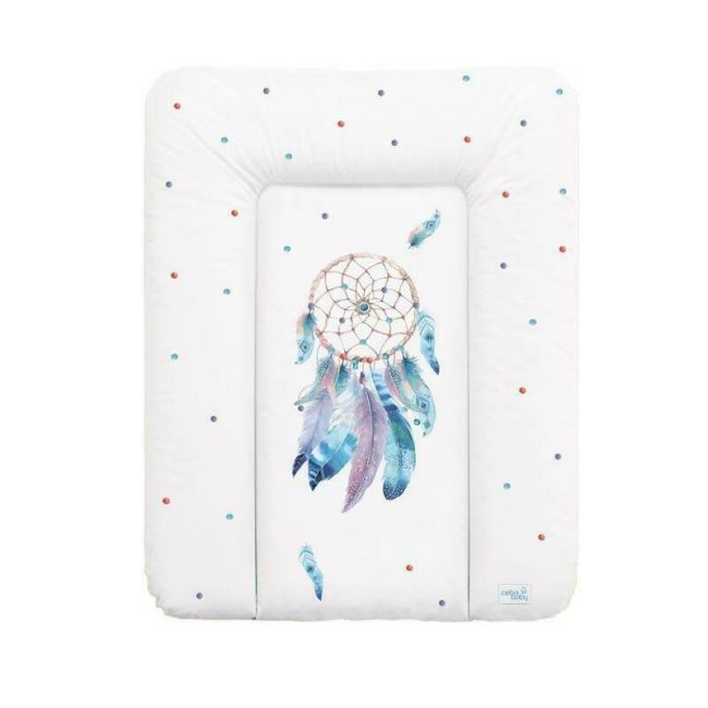 Ceba Baby - Saltea de infasat moale Dream Catcher, Fara ftalati, 70 x 50 cm, Alb/Albastru BYNW-143-101-557