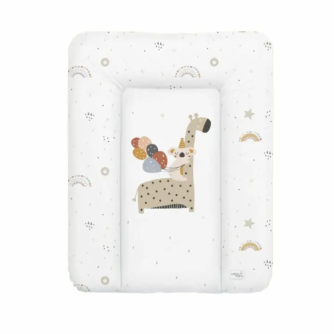 Ceba Baby - Saltea de infasat moale Giraffe, Fara ftalati, 70 x 50 cm, Alb/Bej BYNW-143-000-637