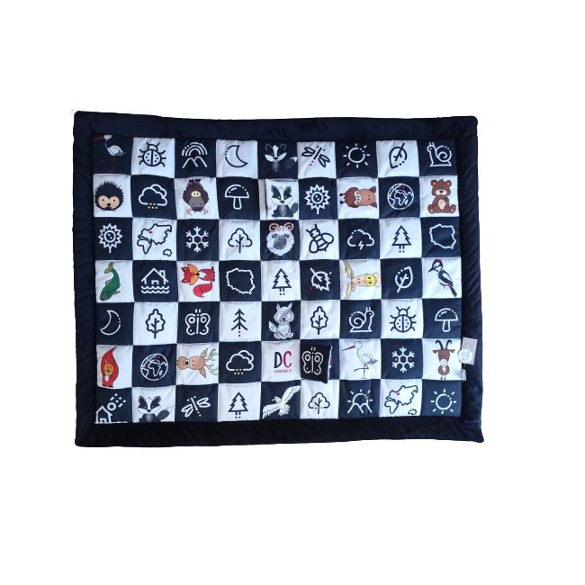 Covor De Joaca Termoizolant Pentru Bebe, Activitati Senzorial ,   Contrast 120x140cm By Kids Cudaki Pjb484752