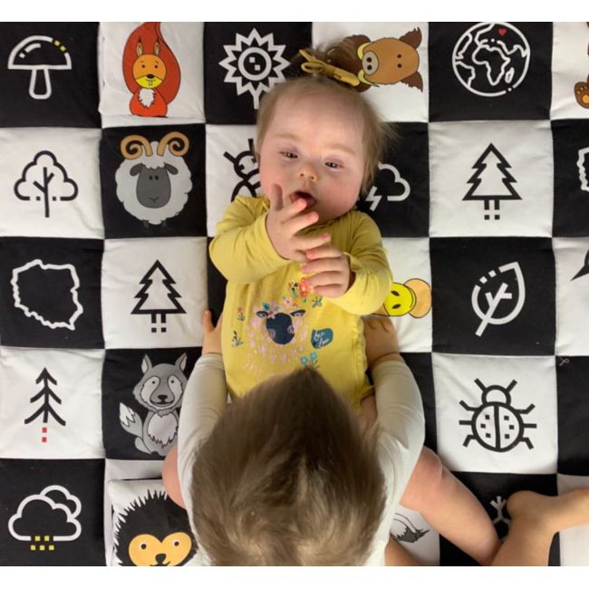 Covor De Joaca Termoizolant Pentru Bebe, Activitati Senzorial ,   Contrast 120x140cm By Kids Cudaki Pjb484752