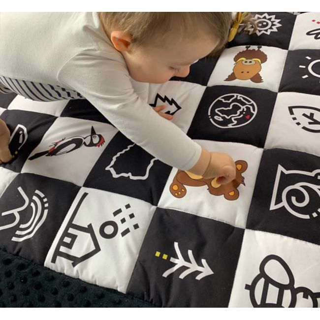 Covor De Joaca Termoizolant Pentru Bebe, Activitati Senzorial ,   Contrast 120x140cm By Kids Cudaki Pjb484752