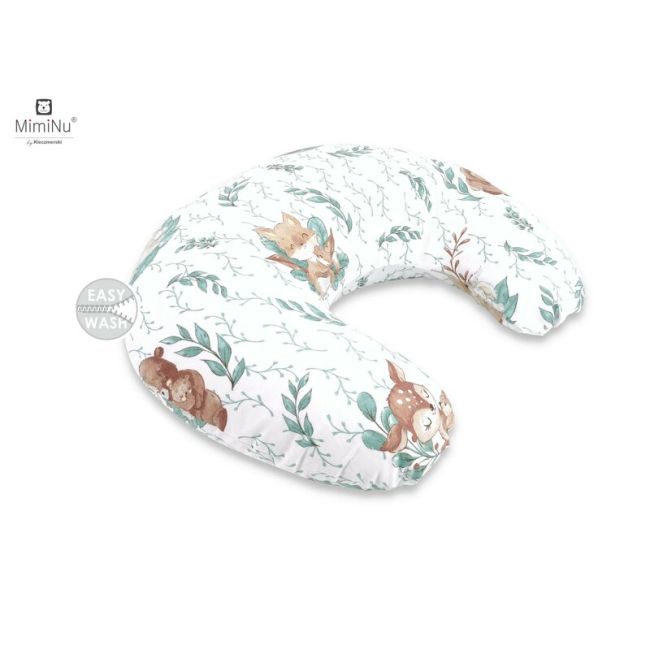 MimiNu - Perna pentru alaptat, Din bumbac certificat Oeko Tex Standard 100, Cu husa detasabila, Cu fermoar securizat, Circumferinta 155 cm, Lulu Natural BYN6426972016292