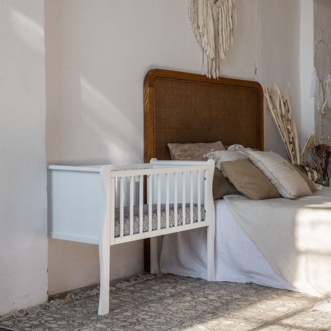 Patut Balansoar, Co-sleeping Din Lemn, Noble Alb 90 X 40 Cm Pjbcribnoblewskids