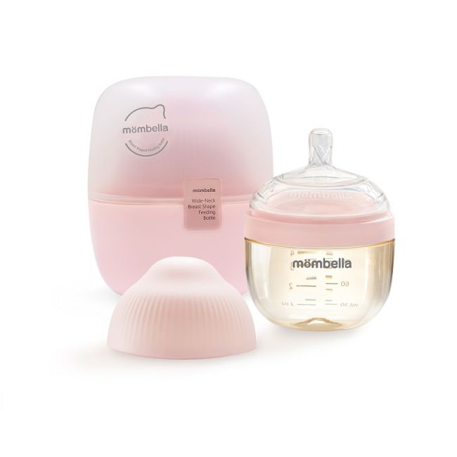 Biberon Anticolici Mombella Breast-Like, 120ml, Tetina S flux lent, PPSU, Old Roze KRT8142