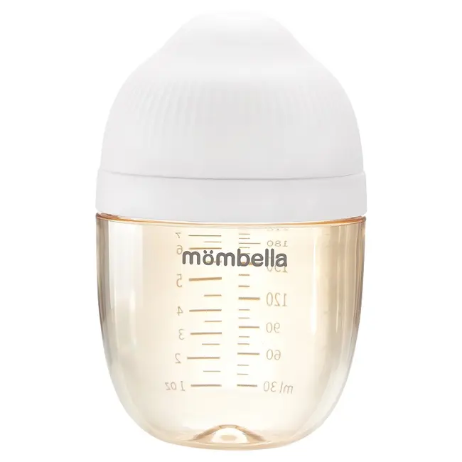Biberon Anticolici Mombella Breast-Like, 210ml, Tetina M flux mediu, PPSU, Ivory KRT8141