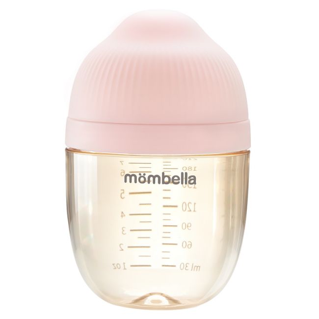 Biberon Anticolici Mombella Breast-Like, 210ml, Tetina M flux mediu, PPSU,Old Roze KRT8143