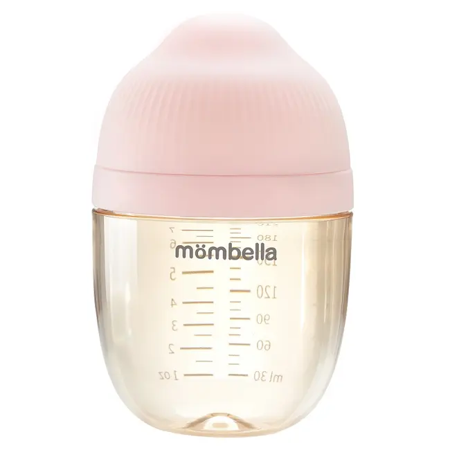 Biberon Anticolici Mombella Breast-Like, 210ml, Tetina M flux mediu, PPSU,Old Roze KRT8143