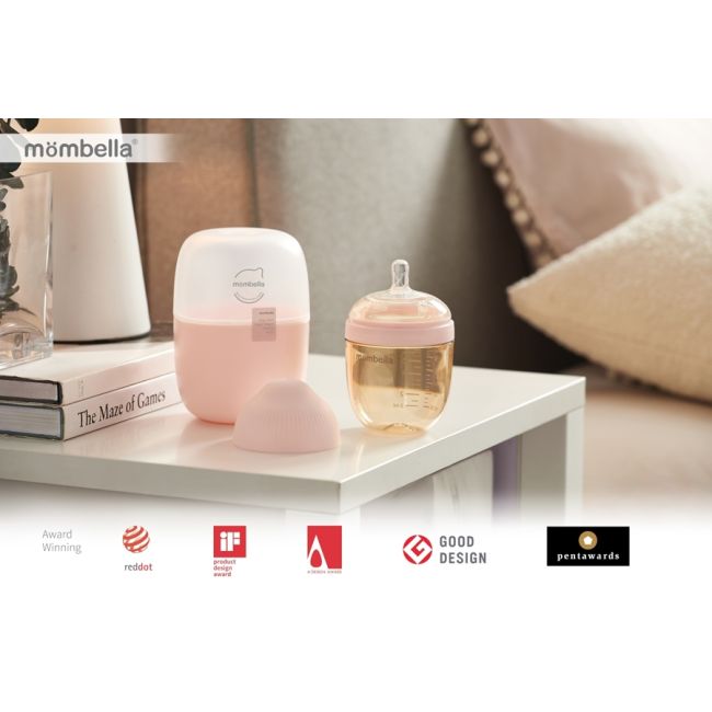 Biberon Anticolici Mombella Breast-Like, 210ml, Tetina M flux mediu, PPSU,Old Roze KRT8143