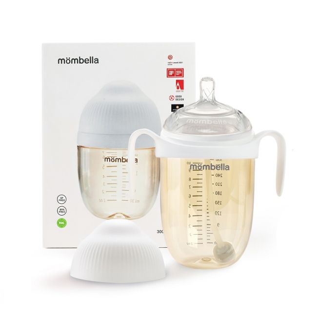 Biberon Anticolici Mombella Breast-Like, 300ml, Tetina 360° XL Flux Consistent, PPSU, Ivory KRT8164