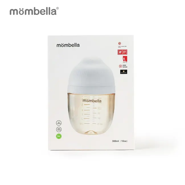 Biberon Anticolici Mombella Breast-Like, 300ml, Tetina 360&deg; XL Flux Consistent, PPSU, Ivory KRT8164