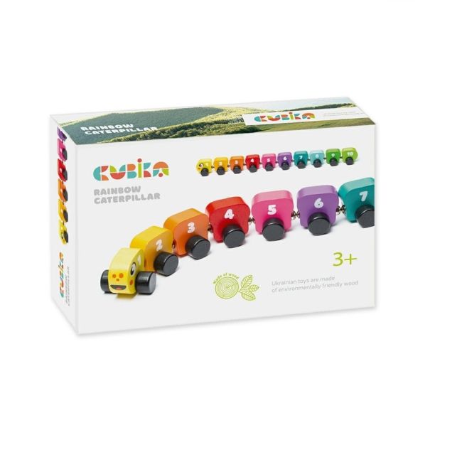 Jucarie din lemn, Cubika, Omida Colorata KRT15399