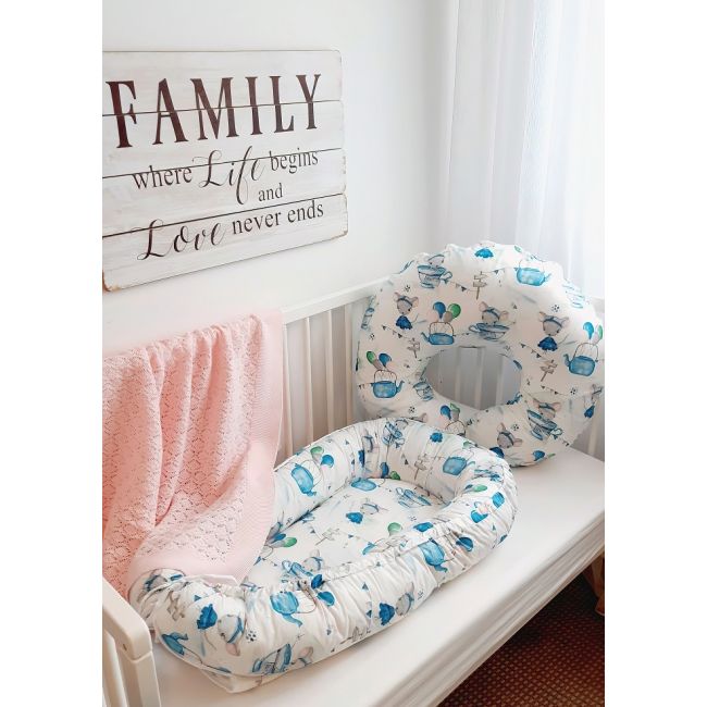Perna pentru alaptare, 100% Bumbac, 60X60 cm, Eko - Mouse KRT133614