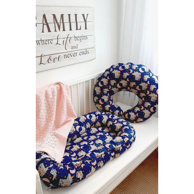 Perna pentru alaptare, 100% Bumbac, 60X60 cm, Eko - Navy KRT133560