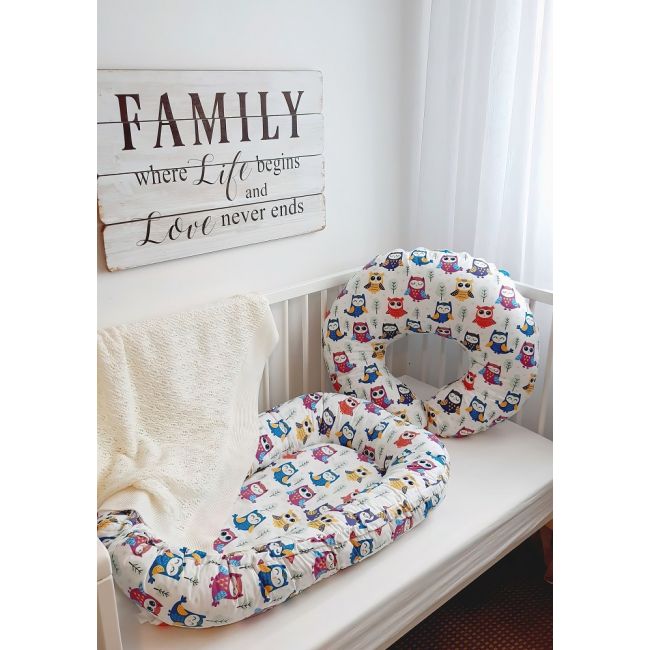 Perna pentru alaptare, 100% Bumbac, 60X60 cm, Eko - Owls KRT133577