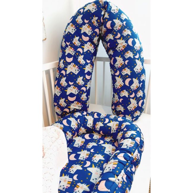Perna pentru gravida, Fibre din silicon, 180 cm, Eko - Navy KRT133492
