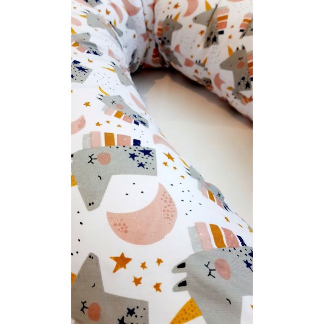 Perna pentru gravida, Fibre din silicon, 180 cm, Eko - Pink KRT133485
