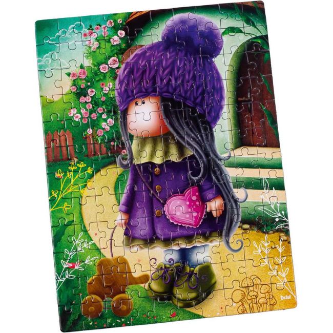 Puzzle Cute doll with an elephant, 23x30 cm, 120 piese De.tail DT100-04 BBJDT100-04_Initiala