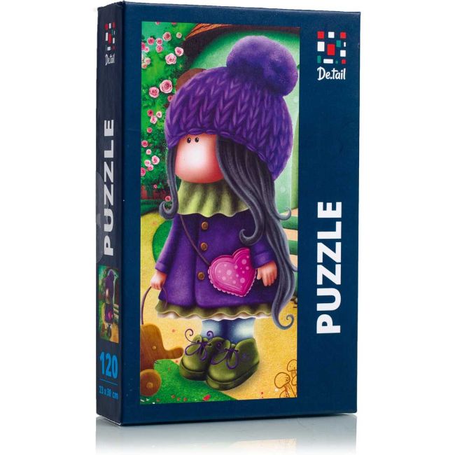 Puzzle Cute doll with an elephant, 23x30 cm, 120 piese De.tail DT100-04 BBJDT100-04_Initiala