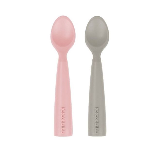 Set Lingurite Minikoioi, 100% Premium Silicon – Pinky Pink / Powder Grey KRT101140017