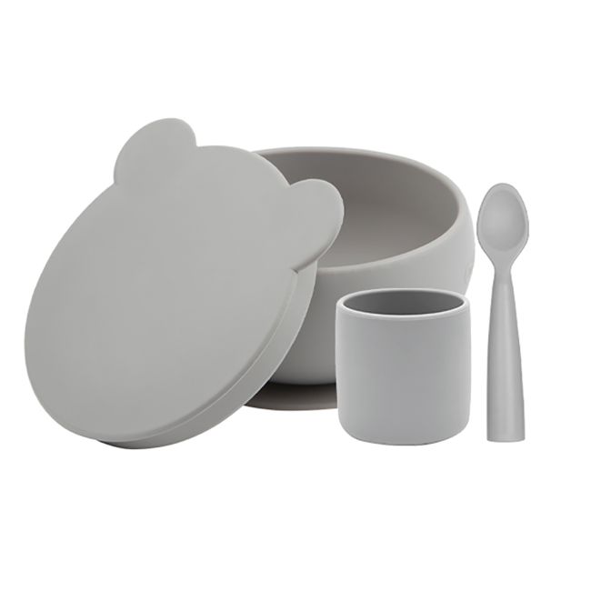 Set de hranire BWL I Minikoioi, 100% Premium Silicone – Powder Grey KRT101070052