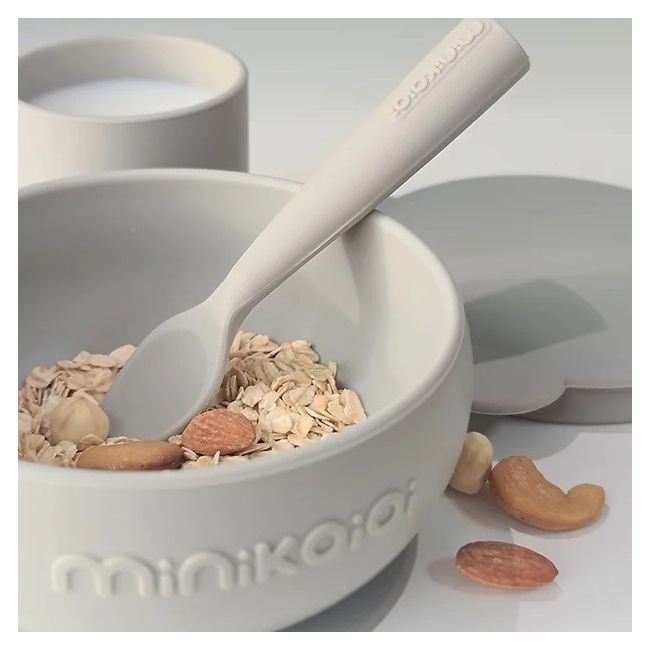 Set de hranire BWL I Minikoioi, 100% Premium Silicone – Powder Grey KRT101070052