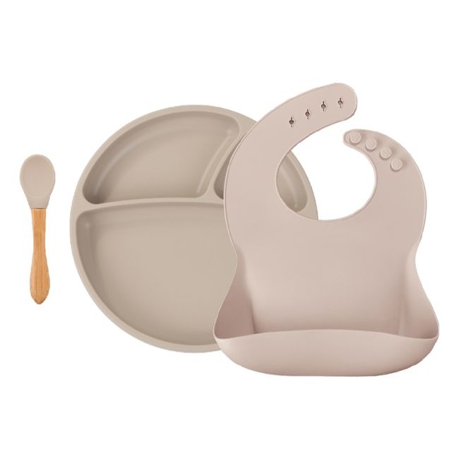 Set de hranire BWL II Minikoioi, 100% Premium Silicone – Bubble Beige KRT101070023