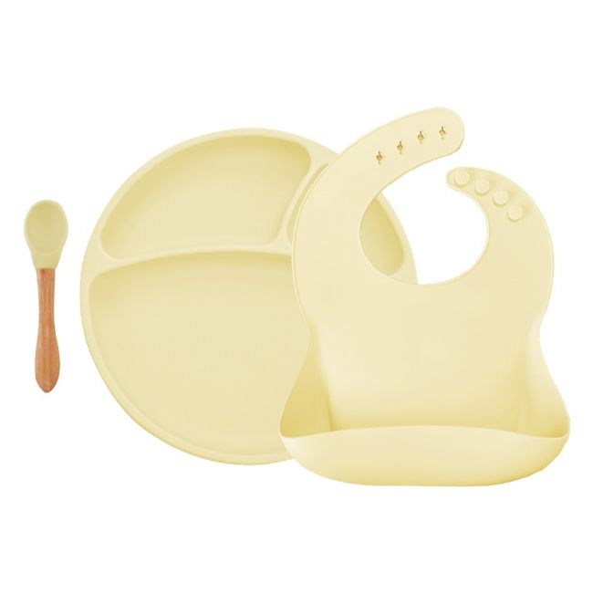 Set de hranire BWL II Minikoioi, 100% Premium Silicone – Mellow Yellow KRT101070019