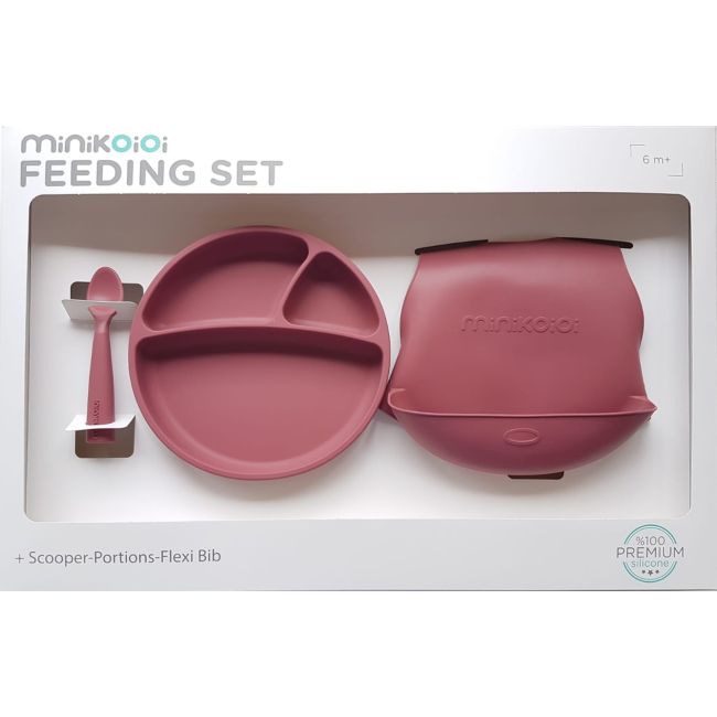 Set de hranire BWL II Minikoioi, 100% Premium Silicone – Velvet Rose KRT101070018