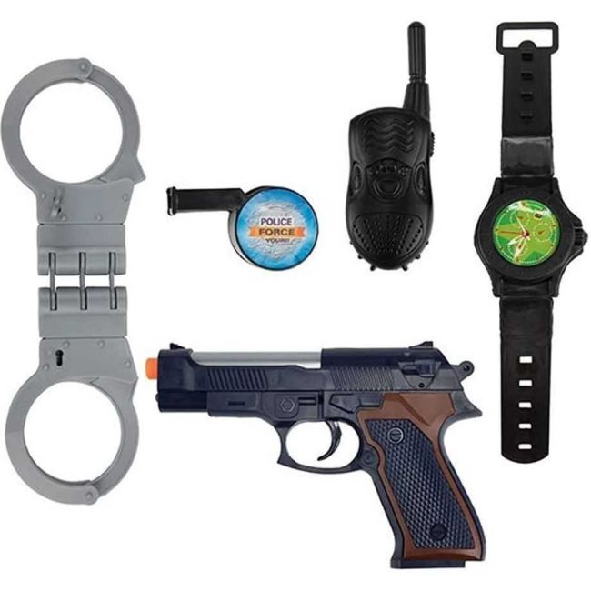 Set politie 10 piese cu vesta, pistol si catuse Toi-Toys TT32648A BBJTT32648A_Initiala