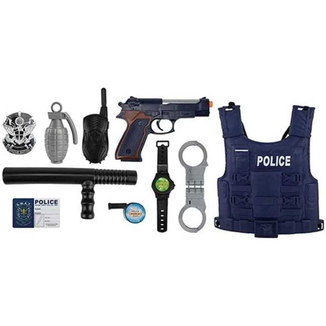 Set politie 10 piese cu vesta, pistol si catuse Toi-Toys TT32648A BBJTT32648A_Initiala