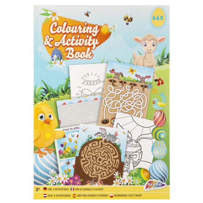 Carte de colorat si activitati distractive - paste fericit