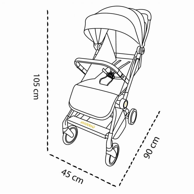 Carucior sport pliabil Skiddou Espoo Normandic Dream, ultracompact pentru calatorii, Gri JEMsk_2020013