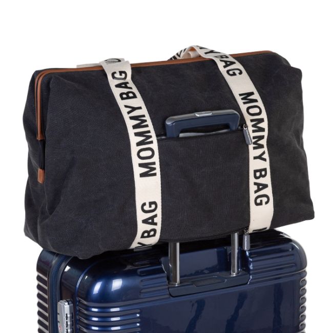 Geanta de infasat Childhome Mommy Bag Signature Negru ERFCH-CWMBBSCBL