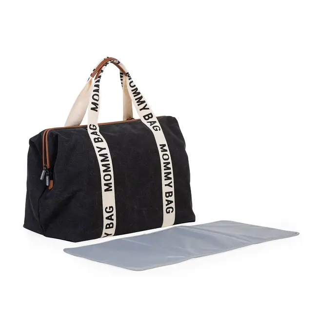 Geanta de infasat Childhome Mommy Bag Signature Negru ERFCH-CWMBBSCBL