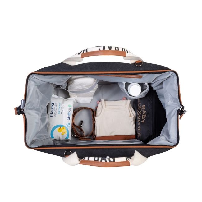 Geanta de infasat Childhome Mommy Bag Signature Negru ERFCH-CWMBBSCBL