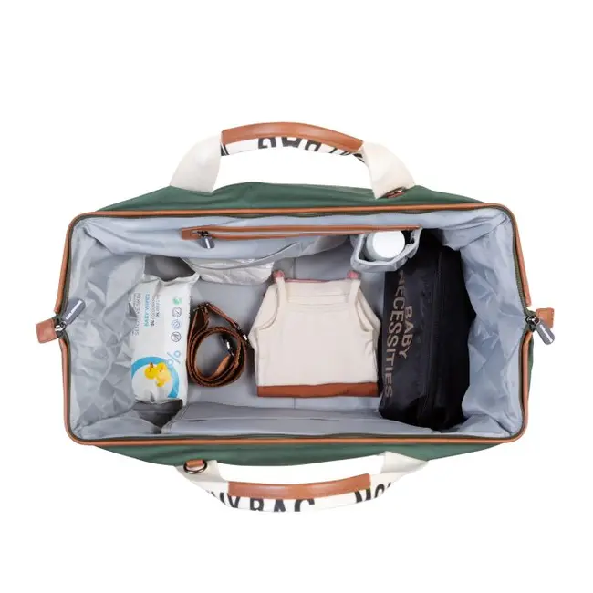 Geanta de infasat Childhome Mommy Bag Signature Verde ERFCH-CWMBBSCGR