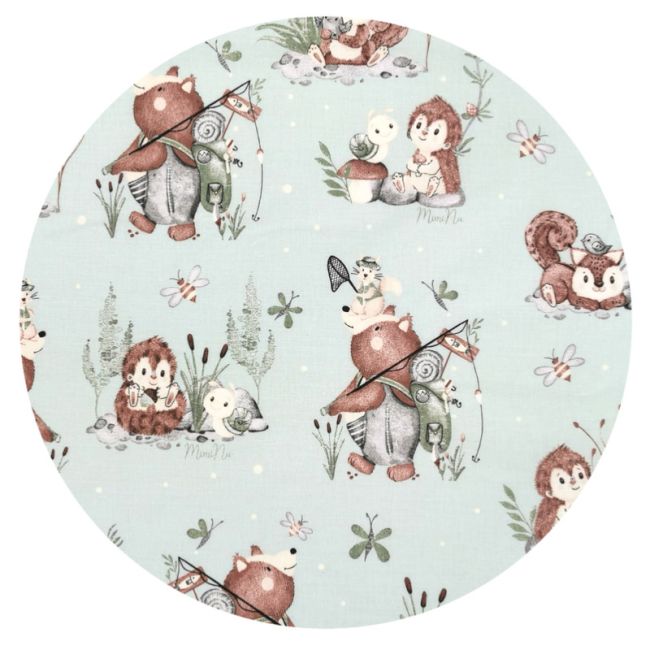 MimiNu - Perna bebelusi Ursulet, Multifunctionala, Cu doua fete, Tesatura pufoasa minky si bumbac, Materiale certificate Oeko Tex Standard 100, Design, Minky Let\'s Go Natural BYN6426972018982