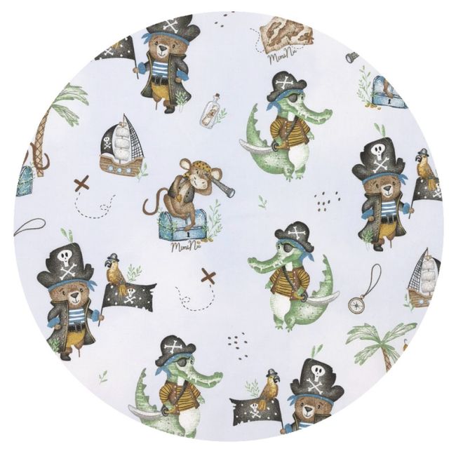 MimiNu - Perna bebelusi Ursulet, Multifunctionala, Cu doua fete, Tesatura pufoasa minky si bumbac, Materiale certificate Oeko Tex Standard 100, Design, Minky Pirates Blue BYN6426972018760