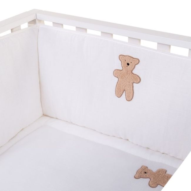 Protectie patut Childhome 35x340 cm, Jerse/Muselina Teddy ERFCH-CCPPJMTB
