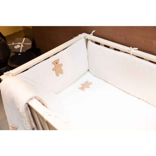 Protectie patut Childhome 35x340 cm, Jerse/Muselina Teddy ERFCH-CCPPJMTB