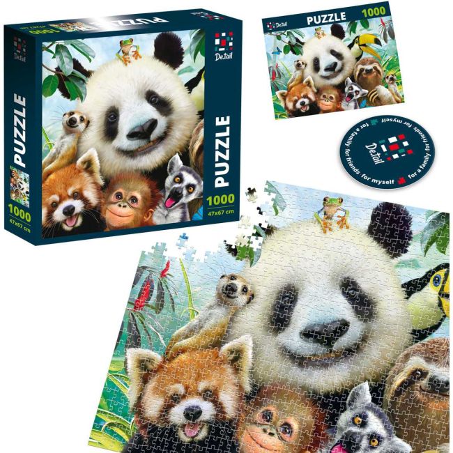 Puzzle Zoo Selfie, 47x67 cm, 1000 piese De.tail DT1000-03 BBJDT1000-03_Initiala