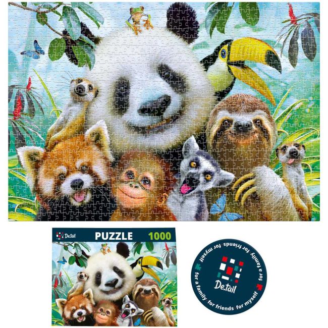 Puzzle Zoo Selfie, 47x67 cm, 1000 piese De.tail DT1000-03 BBJDT1000-03_Initiala