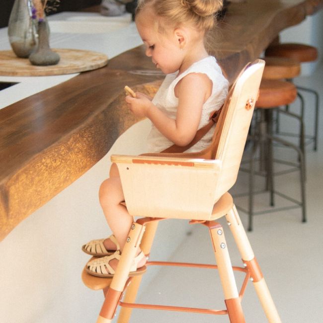 Scaun de masa Childhome Evowood Natural/Ruginiu ERFCH-EVOWOOD