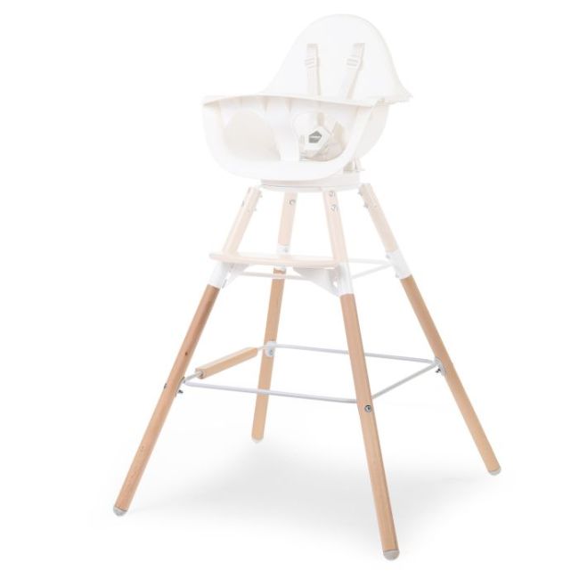 Set picioare cu suport pentru scaun de masa Childhome Evolu Natural/Alb ERFCH-CHEVOFTNA