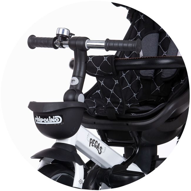 Tricicleta chipolino pegas cu sezut reversibil anthracite hubtrkpeg02201an