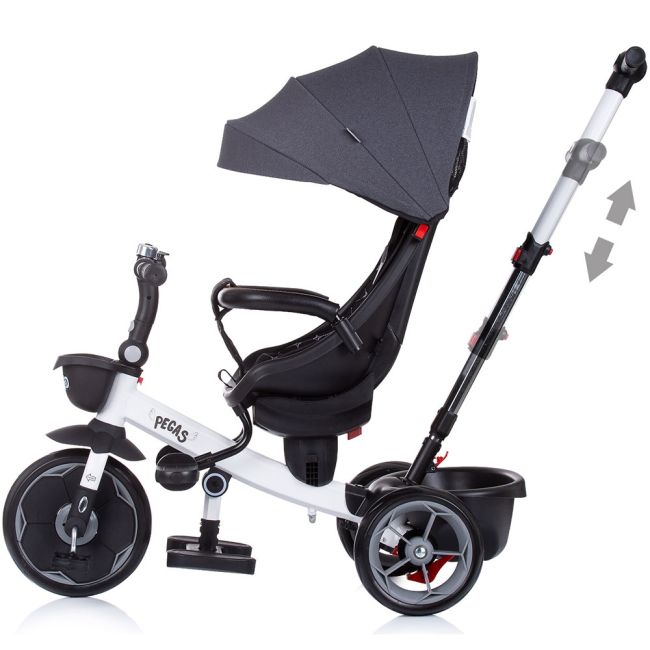 Tricicleta chipolino pegas cu sezut reversibil anthracite hubtrkpeg02201an