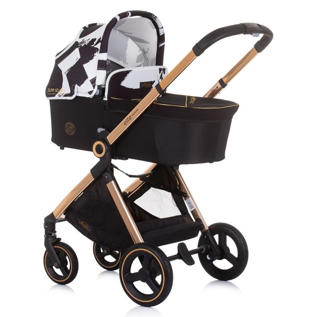 Carucior chipolino elite 3 in 1 black white hubkket02301bw