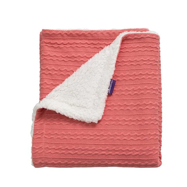 Paturica Lux Sherpa pentru bebelusi 75 x 100 cm Pink Clevamama 3482 SUPclvm_3482