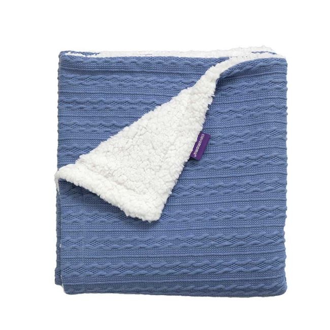 Paturica Lux Sherpa pentru bebelusi 75 x 100 cm blue Clevamama 3483 SUPclvm_3483