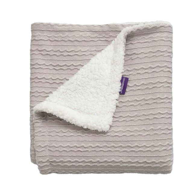 Paturica Lux Sherpa pentru bebelusi 75 x 100 cm grey Clevamama 3484 SUPclvm_3484